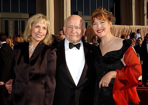Edward Asner, Wife Cindy & Daughter Kate during The 8th Annual Screen Actors Guild Awards - Arrivals at Shrine Exposition Center in Los Angeles,...