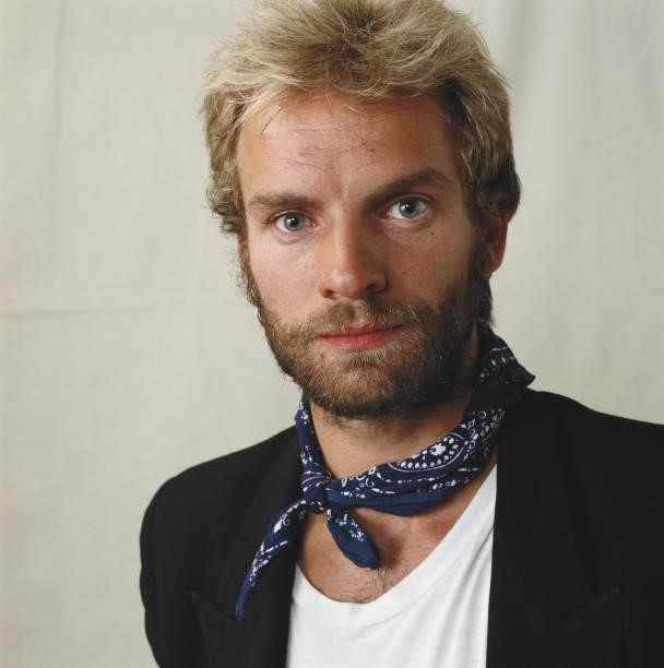 English singer, musician and actor Sting attends a performance of 'The Pirates of Penzance' at the Theatre Royal in London, July 1982.