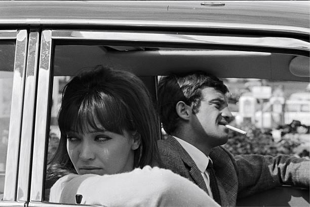 Jean-Paul Belmondo; Anna Karina in June 1965.