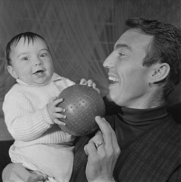 English soccer player Jimmy Greaves with his son Danny Greaves, UK, 24th October 1963.
