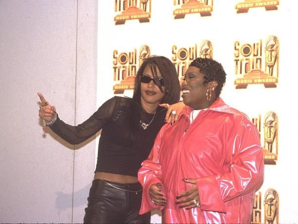 Aaliyah & Missy Elliott during The 12th Annual Soul Train Music Awards at Shrine Auditorium in Los Angeles, California, United States.