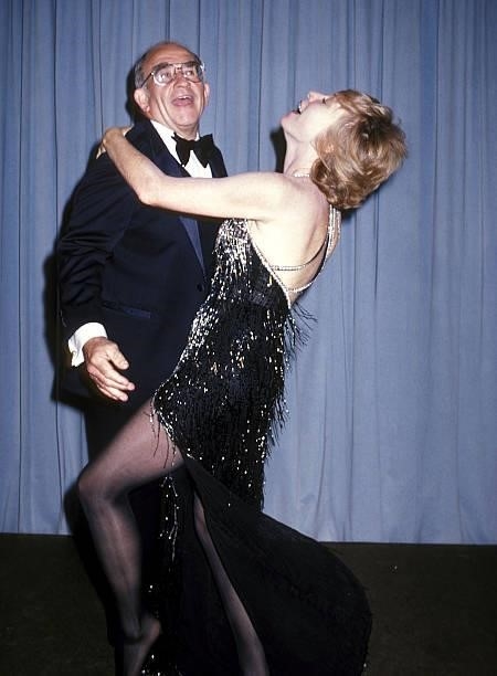 Actress Shirley MacLaine and actor Ed Asner attend the 33rd Annual Primetime Emmy Awards on September 13, 1981 at Pasadena Civic Auditorium in...
