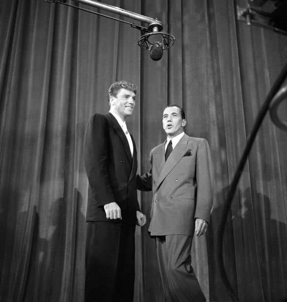 Burt Lancaster with Ed Sullivan on the CBS television show "Toast of the Town