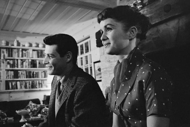 Eddie Fisher and Debbie Reynolds at home for PERSON TO PERSON. Image dated February 10, 1956.