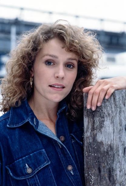 Pictured is actress Frances McDormand in the detective drama television series, LEG WORK. October 3, 1987.