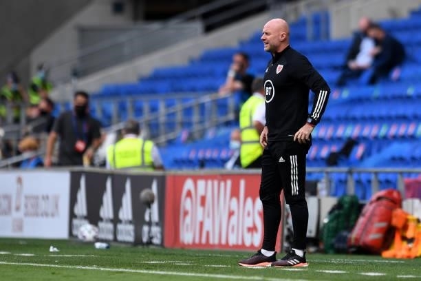 Rob Page Caretaker Head Coach of Wales during the International Friendly Match between Wales and Albania at the Cardiff City Stadium on June 5, 2021...