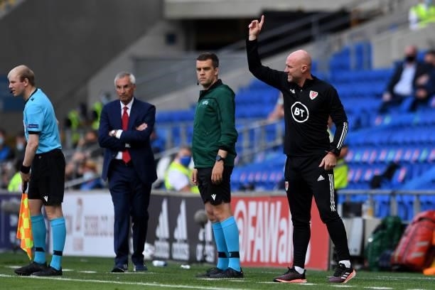 Rob Page Caretaker Head Coach of Wales during the International Friendly Match between Wales and Albania at the Cardiff City Stadium on June 5, 2021...