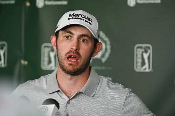 Patrick Cantlay talks to the media after the third round of the Memorial Tournament presented by Nationwide at Muirfield Village Golf Club on June 5,...