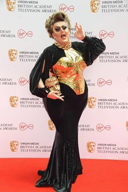 Lawrence Chaney arrives at the Virgin Media British Academy Television Awards 2021 at Television Centre on June 6, 2021 in London, England.