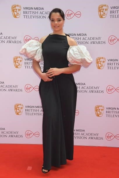 Lydia West arrives at the Virgin Media British Academy Television Awards 2021 at Television Centre on June 6, 2021 in London, England.