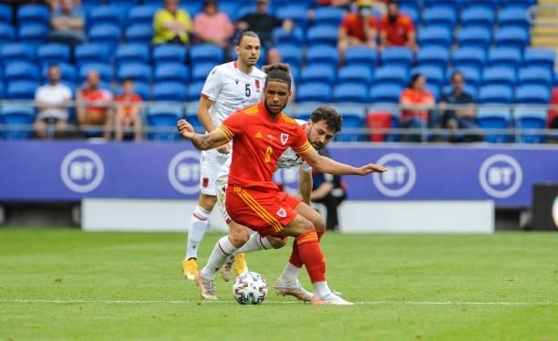 Wales Tyler Roberts during the International friendly match between Wales and Albania at Cardiff City Stadium on June 5, 2021 in Cardiff, Wales.