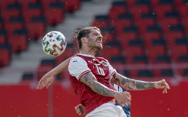 Christopher Trimmel of Austria controls the ball during the international friendly match between Austria and Slovakia at Happel Stadium on June 6,...