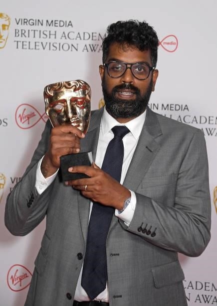 Romesh Ranganathan, winner of the Best Entertainment Performance award for "The Ranganation", poses in the Winners Room at the Virgin Media British...
