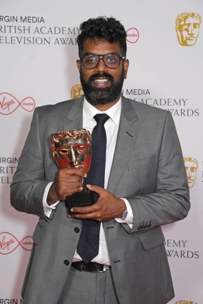 Romesh Ranganathan, winner of the Best Entertainment Performance award for "The Ranganation", poses in the Winners Room at the Virgin Media British...