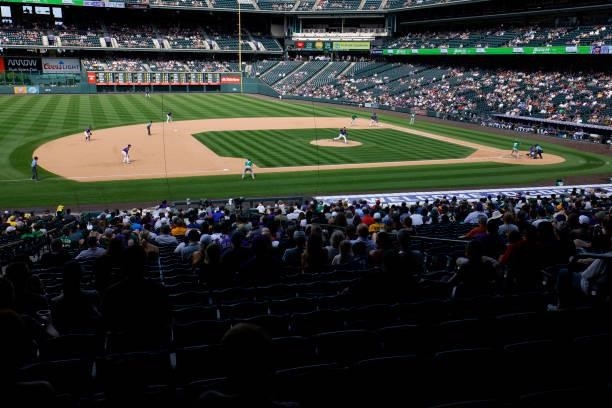 The Colorado Rockies play the Oakland Athletics at Coors Field on June 6, 2021 in Denver, Colorado.