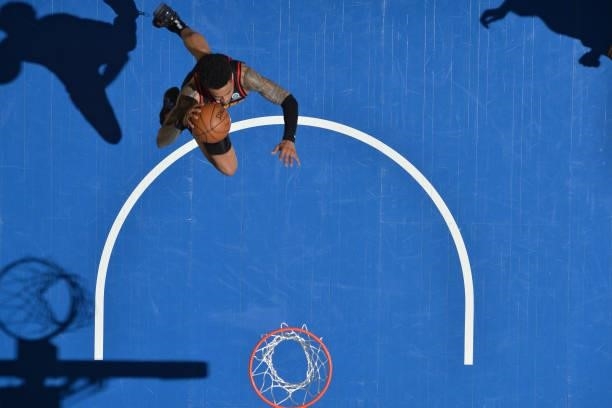 John Collins of the Atlanta Hawks dunks the ball against the Philadelphia 76ers during Round 2, Game 1 of the Eastern Conference Playoffs on June 6,...