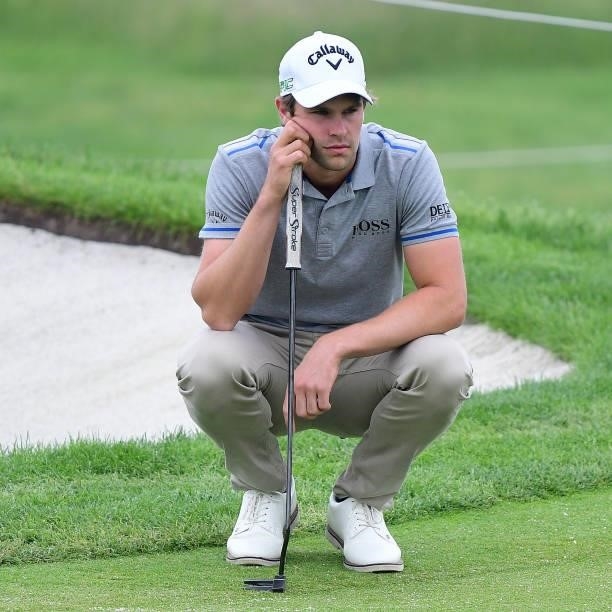 Thomas Detry is seen during Day Two of The Porsche European Open at Green Eagle Golf Course on June 6, 2021 in Hamburg, Germany.