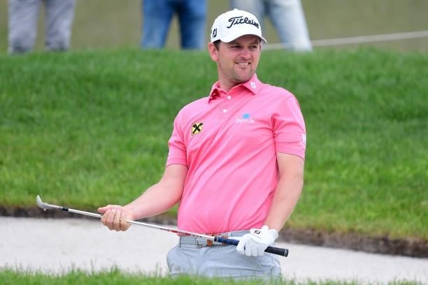 Bernd Wiesberger looks dejected during Day Two of The Porsche European Open at Green Eagle Golf Course on June 6, 2021 in Hamburg, Germany.