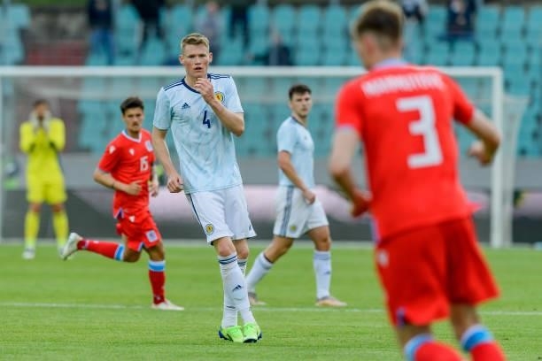 Scott McTominay of Scotland looks on during the international friendly match between Luxembourg and Scotland at Josy-Barthel-Stadium on June 6, 2021...