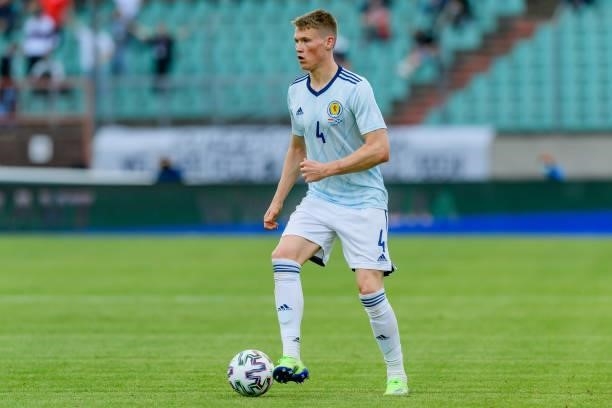Scott McTominay of Scotland controls the ball during the international friendly match between Luxembourg and Scotland at Josy-Barthel-Stadium on June...