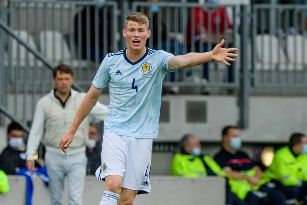 Scott McTominay of Scotland gestures during the international friendly match between Luxembourg and Scotland at Josy-Barthel-Stadium on June 6, 2021...