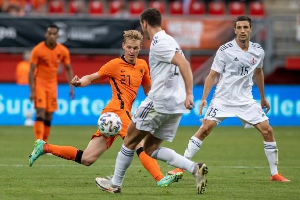 Otar Kakabadza of Georgia and Frenkie de Jong of Netherlands Battle for the ball during the international friendly match between Netherlands and...