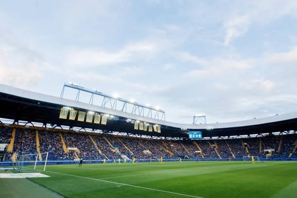 General view inside the stadium prior to the international friendly match between Ukraine and Cyprus at Metalist Stadium on June 7, 2021 in Kharkiv,...