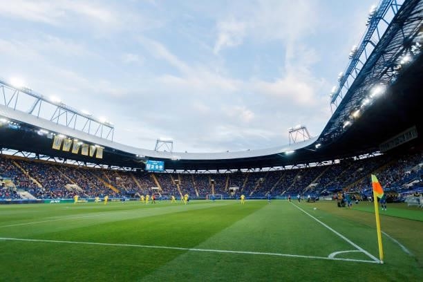 General view inside the stadium prior to the international friendly match between Ukraine and Cyprus at Metalist Stadium on June 7, 2021 in Kharkiv,...