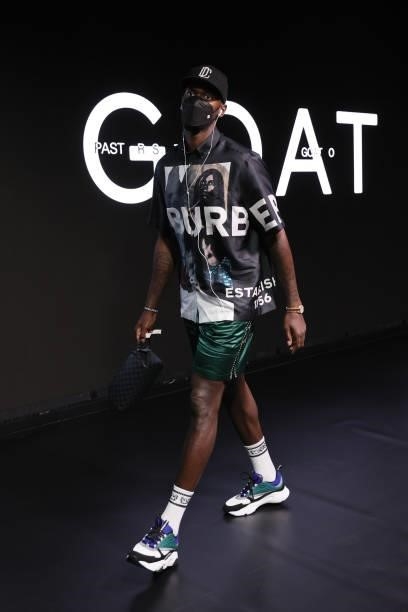 Bobby Portis of the Milwaukee Bucks arrives to the arena prior to the game against the Brooklyn Nets during Round 2, Game 2 of the 2021 NBA Playoffs...