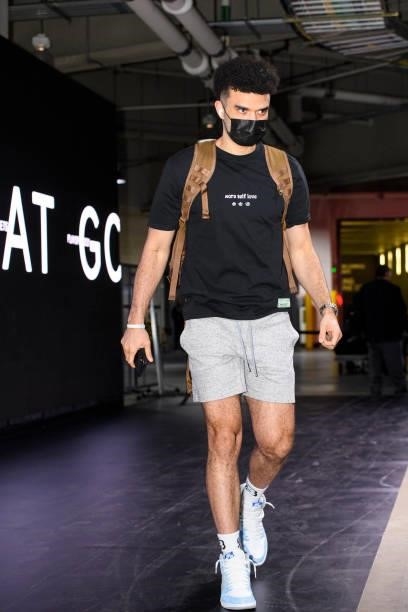 Elijah Braynt of the Milwaukee Bucks arrives to the arena prior to the game against the Brooklyn Nets during Round 2, Game 2 of the 2021 NBA Playoffs...