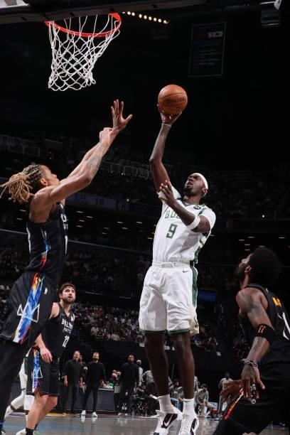 Bobby Portis of the Milwaukee Bucks shoots the ball against the Brooklyn Nets during Round 2, Game 2 of the 2021 NBA Playoffs on June 7, 2021 at...