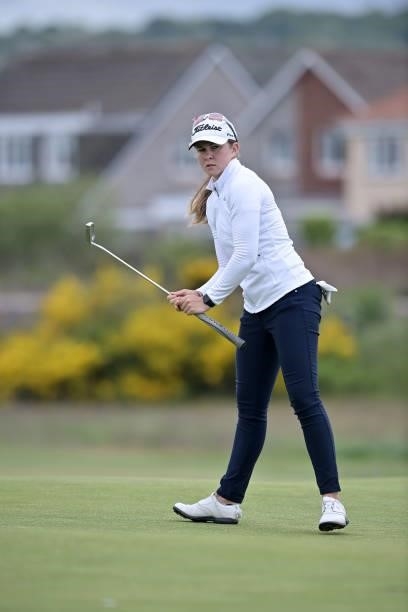 Ragnhildur Kristinsdottir of Iceland during Day Two of the R&A Womens Amateur Championship at Kilmarnock Golf Club on June 8, 2021 in Kilmarnock,...