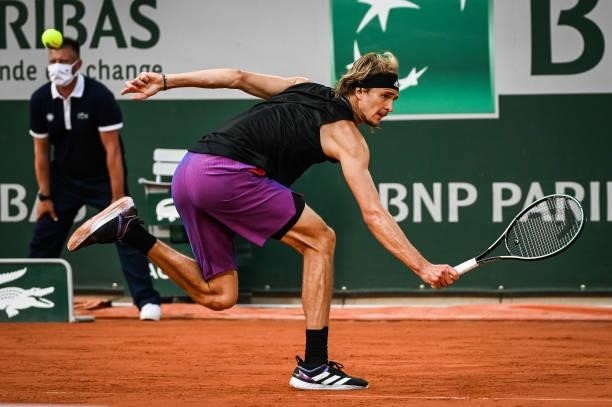 Alexander ZVEREV of Germany during the sixth round of Roland Garros at Roland Garros on June 8, 2021 in Paris, France.