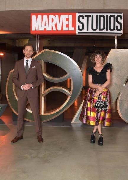 Tom Hiddleston and Sophia Di Martino attend a special preview screening of Marvel Studios "Loki