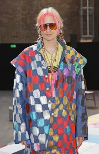 Matty Bovan attends the Central Saint Martins BA Fashion Show 2021 in Granary Square on June 8, 2021 in London, England.