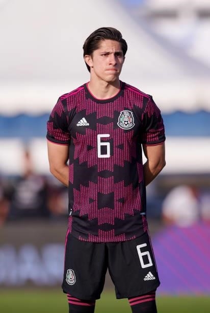 Alan Jhosue Cervantes Marin del Campo of Mexico Under-23 looks on during the international friendly match between Mexico U23 and Saudi Arabia U23 at...