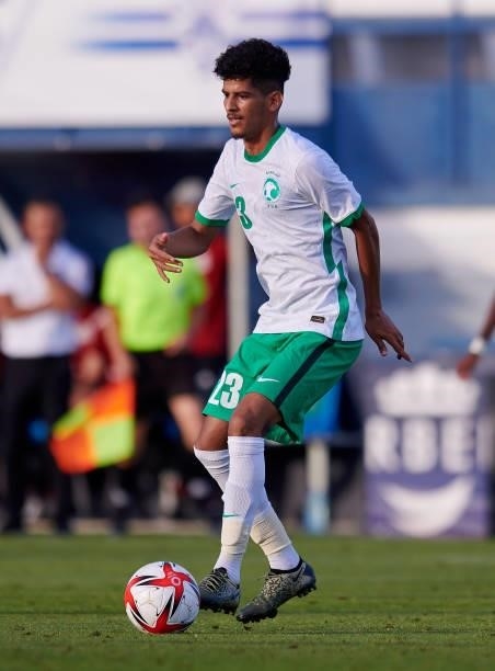 Saud Abdullah Abdul Hamid of Saudi Arabia Under-23 controls the ball during the international friendly match between Mexico U23 and Saudi Arabia U23...