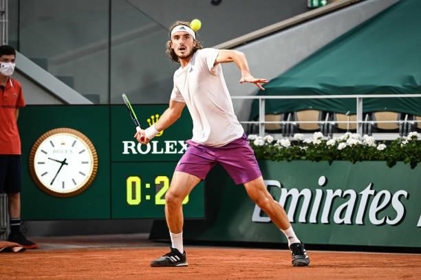 Stefanos TSITSIPAS of Greece during the sixth round of Roland Garros at Roland Garros on June 8, 2021 in Paris, France.