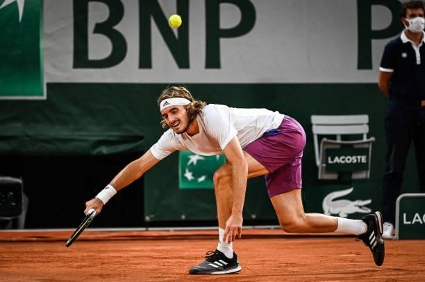 Stefanos TSITSIPAS of Greece during the sixth round of Roland Garros at Roland Garros on June 8, 2021 in Paris, France.