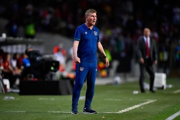 Budapest , Hungary - 8 June 2021; Republic of Ireland manager Stephen Kenny during the international friendly match between Hungary and Republic of...