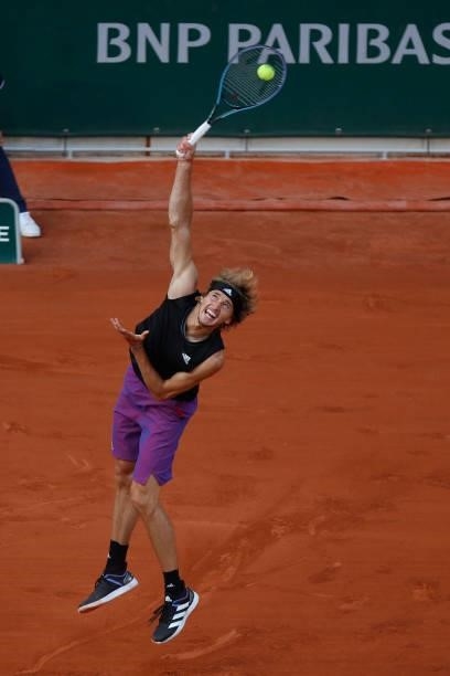 Germany's Alexander Zverev plays against to Spain's Alejandro Davidovich Fokina during their men's singles quarter-final tennis match at the Court...