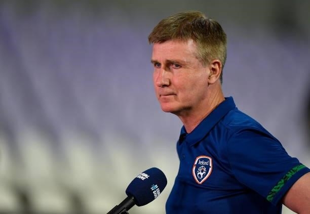 Budapest , Hungary - 8 June 2021; Republic of Ireland manager Stephen Kenny following the international friendly match between Hungary and Republic...