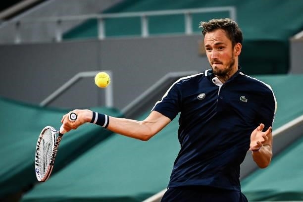 Daniil MEDVEDEV of Russia during the sixth round of Roland Garros at Roland Garros on June 8, 2021 in Paris, France.