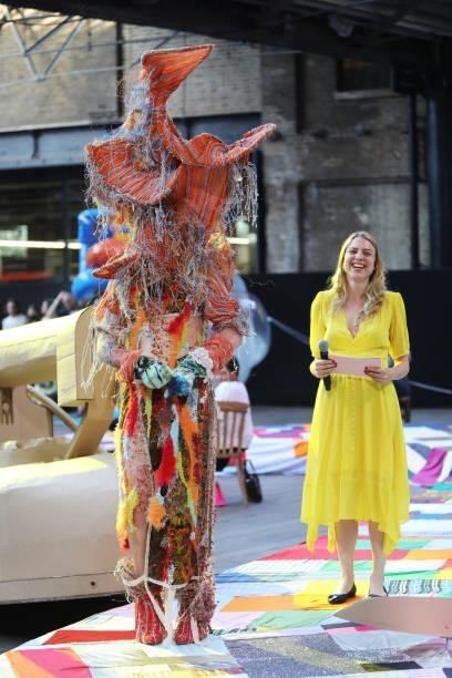 Finalist Jamie Howes and Catherine McMahon, Director International Artistic Relations, L'Oreal Professionnel, attend the Central Saint Martins BA...
