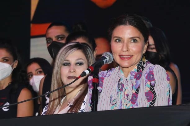 Issabela Camil attends a press conference to promote the show "Sie7e