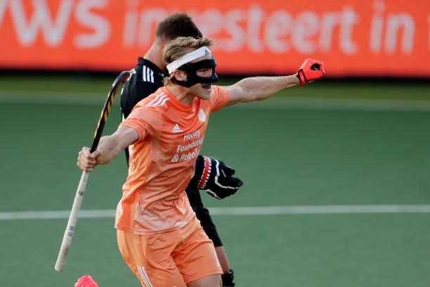 Jip Janssen of Holland during the European Championship match between Holland v Wales at the Wagener stadium on June 8, 2021 in Amstelveen Netherlands