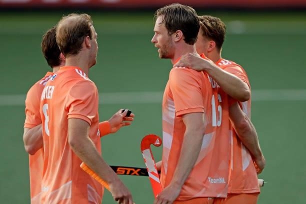 Billy Bakker of Holland, Mirco Pruyser of Holland during the European Championship match between Holland v Wales at the Wagener stadium on June 8,...