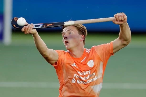 Jorrit Croon of Holland during the European Championship match between Holland v Wales at the Wagener stadium on June 8, 2021 in Amstelveen...