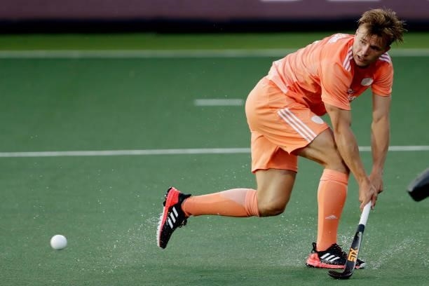 Thijs van Dam of Holland during the European Championship match between Holland v Wales at the Wagener stadium on June 8, 2021 in Amstelveen...