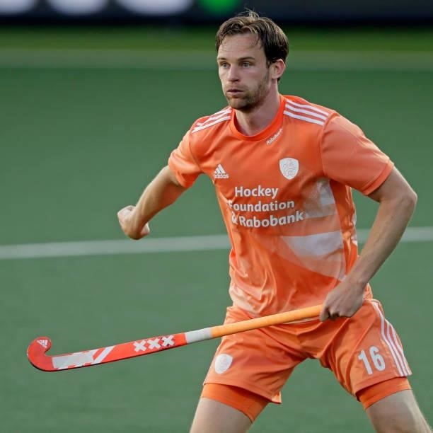 Mirco Pruyser of Holland during the European Championship match between Holland v Wales at the Wagener stadium on June 8, 2021 in Amstelveen...